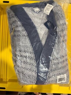 Ulta Beauty Plush Shawl Collar Robe - Gray and Dark Gray